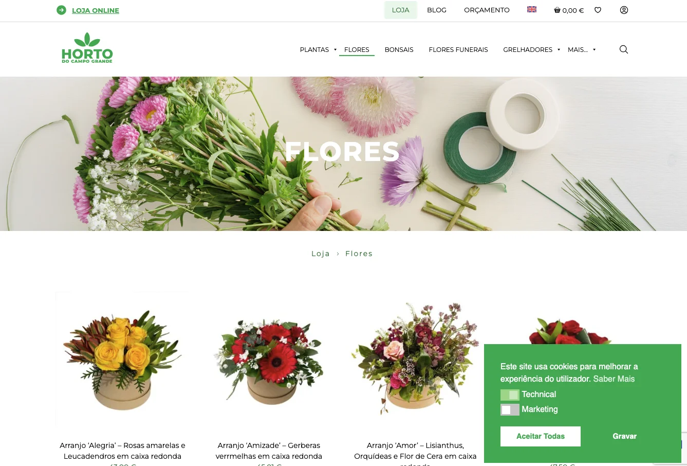 Website Horto do Campo Grande