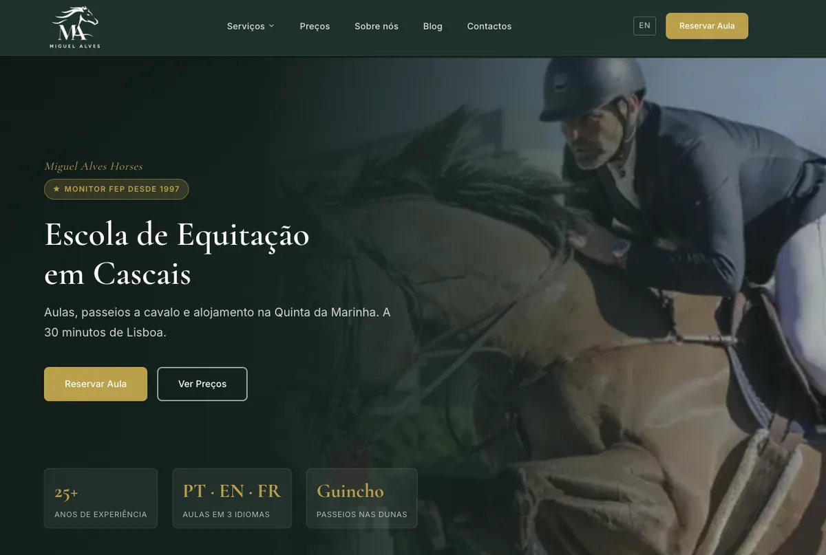Website Miguel Alves Horses