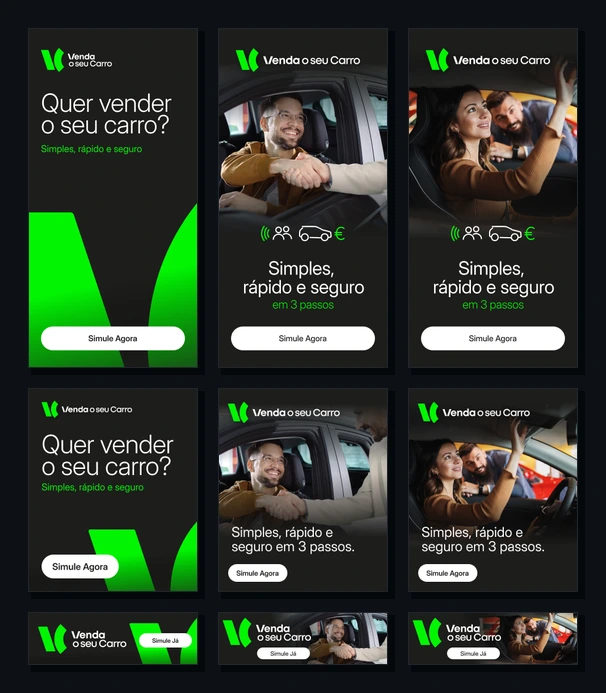 Composição de banners Display — Venda o Seu Carro